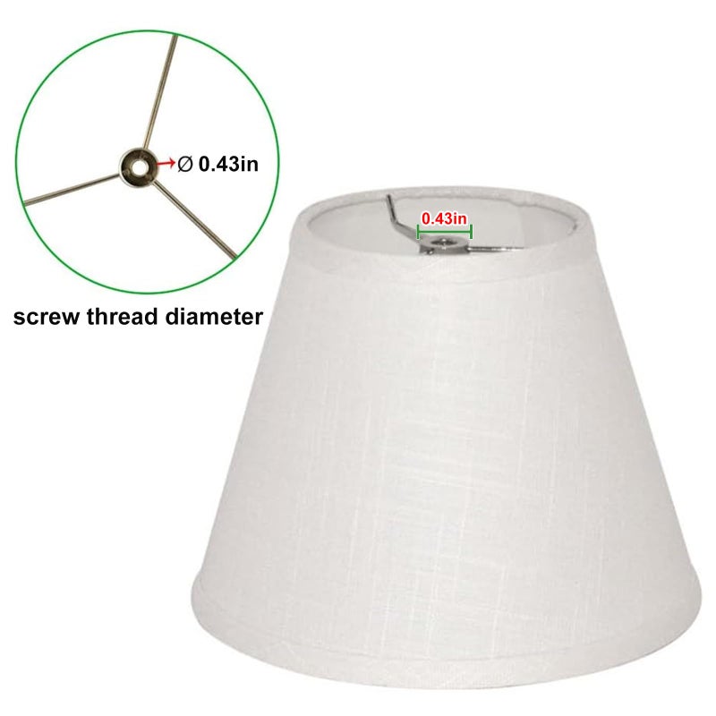 Tootoo Star Barrel White Small Lamp Shade for Table Floor Lamps Replacement, 6x10x7.5 Inch, Fabric Cloth, Spider Model (white) - Image 3